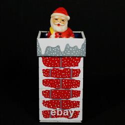1950s SANTA IN CHIMNEY Tin Wind-Up Toy FRANKONIA Christmas Decoration NICE