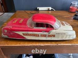 1950s Vintage Marx Fire Chief Tin Litho Friction Car
