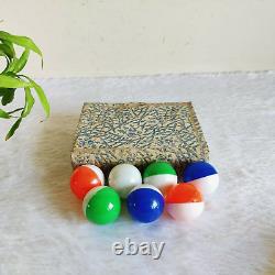 1950s Vintage Plastic Ball Toys 12 Pcs In Cardboard Box Decorative CB531