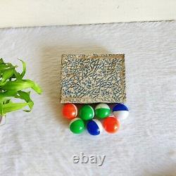 1950s Vintage Plastic Ball Toys 12 Pcs In Cardboard Box Decorative CB531