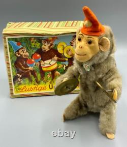 1950s WIND UP TOY Cymbals MUSICIAN MONKEY Urwald-Musik WORKS Germany Vintage BOX