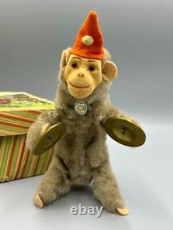 1950s WIND UP TOY Cymbals MUSICIAN MONKEY Urwald-Musik WORKS Germany Vintage BOX