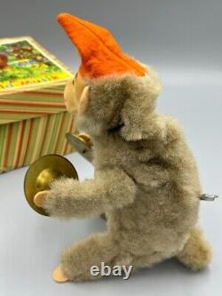 1950s WIND UP TOY Cymbals MUSICIAN MONKEY Urwald-Musik WORKS Germany Vintage BOX