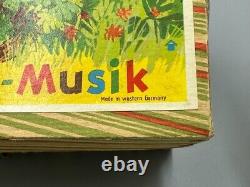 1950s WIND UP TOY Cymbals MUSICIAN MONKEY Urwald-Musik WORKS Germany Vintage BOX