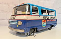 1960'S Vintage Taiyo Japan Tin friction toy United Airlines Airport Limousine