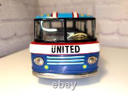 1960'S Vintage Taiyo Japan Tin friction toy United Airlines Airport Limousine