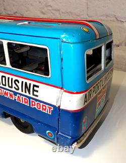 1960'S Vintage Taiyo Japan Tin friction toy United Airlines Airport Limousine