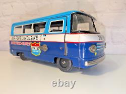 1960'S Vintage Taiyo Japan Tin friction toy United Airlines Airport Limousine