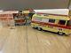 1960's Vintage Rosko Tin Friction Armored Car Savings Bank With Box + Key JAPAN