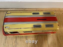 1960's Vintage Rosko Tin Friction Armored Car Savings Bank With Box + Key JAPAN