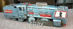 1960s Vintage Old Daiya No. 2370 Hawks Train Engine Windup Tin Toy Japan Working