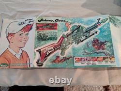 1964 & 1965 Topper Toys Used Johnny Seven OMA, Micro Helmet & Combat Phone Set