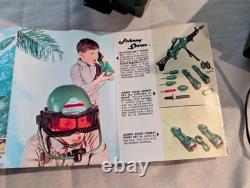 1964 & 1965 Topper Toys Used Johnny Seven OMA, Micro Helmet & Combat Phone Set