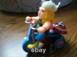 1968 Louis Marx Marvel Superhero Thor Wind Up Tricycle (extremely Rare)