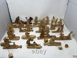 (20) Vintage Hand-Carved Wooden Mechanical Toys Moveable Toys Russian Folk Art