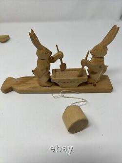 (20) Vintage Hand-Carved Wooden Mechanical Toys Moveable Toys Russian Folk Art