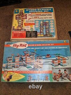 2 Vintage Kenner Building Sets! Sky Rail 2 Players, Hydro-dynamic Motorized Pump