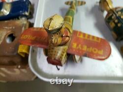 2 Vintage, Louis Marx Tin Toy Popeye & Airplane