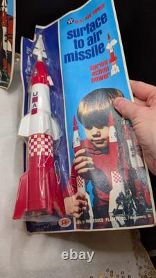 3 NOS Processed Plastics USAF Surface To Air Missile Spring Loaded Rocket #920