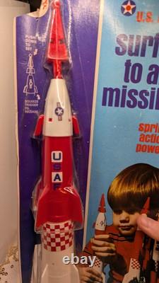 3 NOS Processed Plastics USAF Surface To Air Missile Spring Loaded Rocket #920