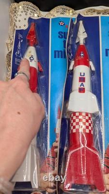 3 NOS Processed Plastics USAF Surface To Air Missile Spring Loaded Rocket #920