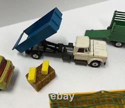 4 Vintage Corgi Toys Agricultural Tractor with Trailer, Jeep, Dodge Kew Beast Carr