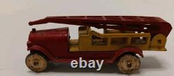 5 VTG Metal Toys 2 Cars, 1 Red/Yellow Truck, 1 Train, 1 Soldier SEE PICS+DESCRIPT