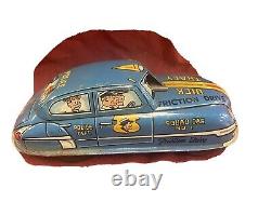 #8 Vintage 1940's Marx Tin Litho Wind Up Dick Tracy Squad Car 1 Friction Drive