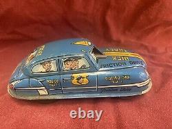 #8 Vintage 1940's Marx Tin Litho Wind Up Dick Tracy Squad Car 1 Friction Drive