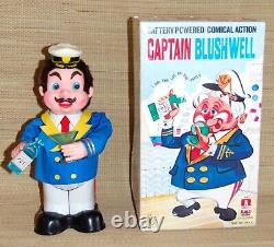 AMICO Captain Blushwell Vintage 1950s Battery Operated Toy Japan WORKS with Box