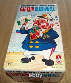 AMICO Captain Blushwell Vintage 1950s Battery Operated Toy Japan WORKS with Box