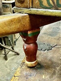 ANTIQUE CHILD'S WHEELBARROW Wood Hand Painted Primitive