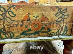 ANTIQUE CHILD'S WHEELBARROW Wood Hand Painted Primitive