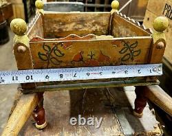 ANTIQUE CHILD'S WHEELBARROW Wood Hand Painted Primitive