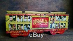 ANTIQUE Ferdinand Strauss TRAVELCHIKS TIN LITHO WIND UP TOY CHICKEN TRAIN