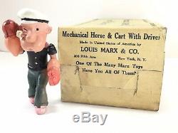 ANTIQUE Marx Mechanical windup Horse & Cart Popeye Driver/Original Box
