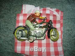 ARNOLD MAC 700 MOTORCYCLE VINTAGE TIN TOY 1948 GERMANY TINPLATE wind up works