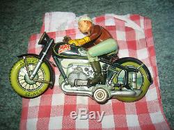 ARNOLD MAC 700 MOTORCYCLE VINTAGE TIN TOY 1948 GERMANY TINPLATE wind up works