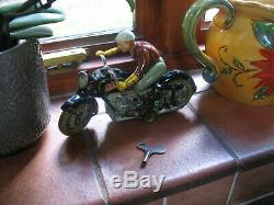 ARNOLD MAC 700 MOTORCYCLE VINTAGE TIN TOY 1948 GERMANY TINPLATE wind up works