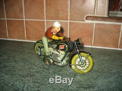 ARNOLD MAC 700 MOTORCYCLE VINTAGE TIN TOY 1948 GERMANY TINPLATE wind up works