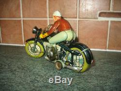 ARNOLD MAC 700 MOTORCYCLE VINTAGE TIN TOY 1948 GERMANY TINPLATE wind up works