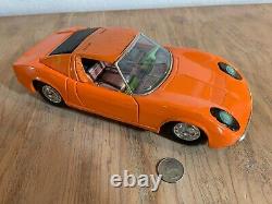 ASAKUSA Japanese Battery Powered 1967 LAMBORGHINI MIURA Vintage Toy Working
