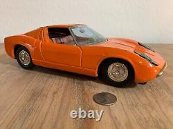 ASAKUSA Japanese Battery Powered 1967 LAMBORGHINI MIURA Vintage Toy Working