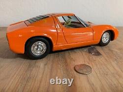 ASAKUSA Japanese Battery Powered 1967 LAMBORGHINI MIURA Vintage Toy Working