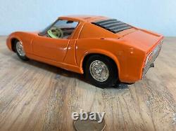 ASAKUSA Japanese Battery Powered 1967 LAMBORGHINI MIURA Vintage Toy Working