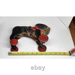 All Fair Games No. 283 Wooden Pull Toy Puppy Dog with Red Ribbon Collectible