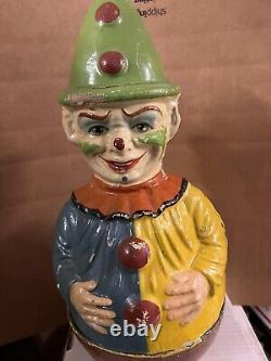 Antique 14 1/2 Schoenhut Roly Poly Clown Paper Mache Early 1900's