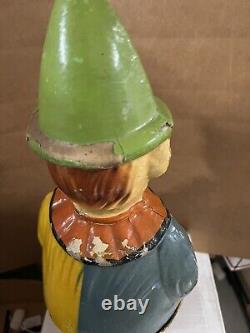 Antique 14 1/2 Schoenhut Roly Poly Clown Paper Mache Early 1900's