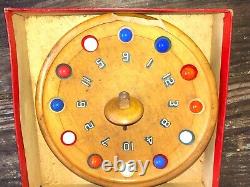 Antique 1890s J. W. S. &S. Bavaria Red White Blue Top & Marble Game In Original Box