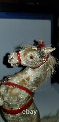 Antique 1920s Automaton Horse Toy Wind-up 100% Original/Complete with Real Fur